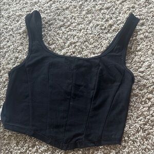 SHEIN Black Fitted Crop Tank Top